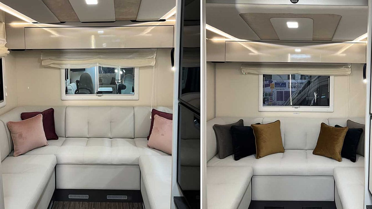 Different lounges in two camper vans